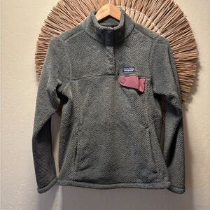Patagonia Women's Gray and Pink Cowl Sweater